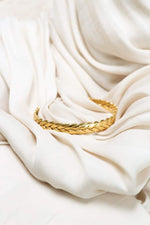 Braided bangle bracelet gold