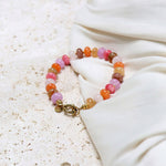 Colorful jade bracelet gold