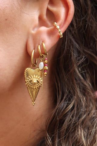 Chain water drop hoop gold