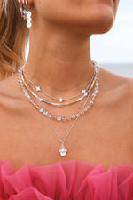White clover necklace silver