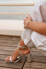 Sand sparkle anklet silver
