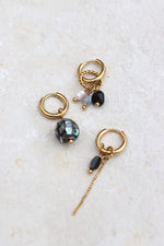 Chain noir hoop gold