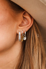 Single Lock of love hoop silver