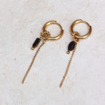 Chain noir hoop gold