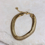 Flat snake bracelet gold