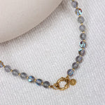 Grey flame necklace gold