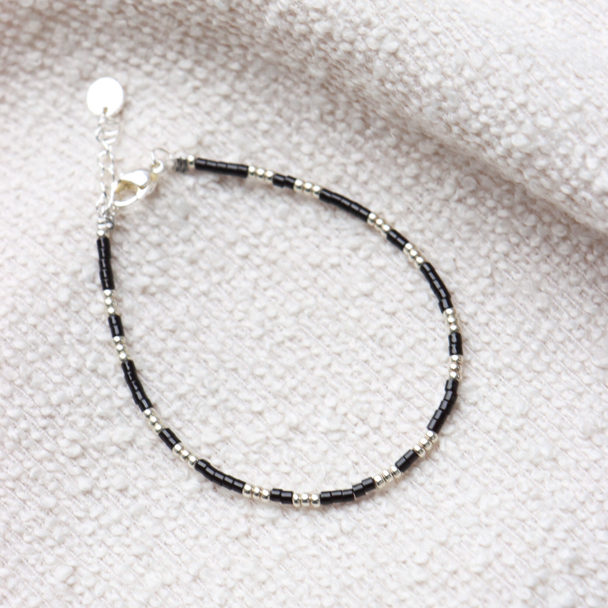 Midnight black bracelet silver