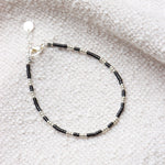 Midnight black bracelet silver
