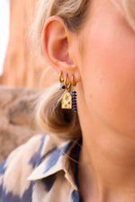 Single royal blue hoop gold