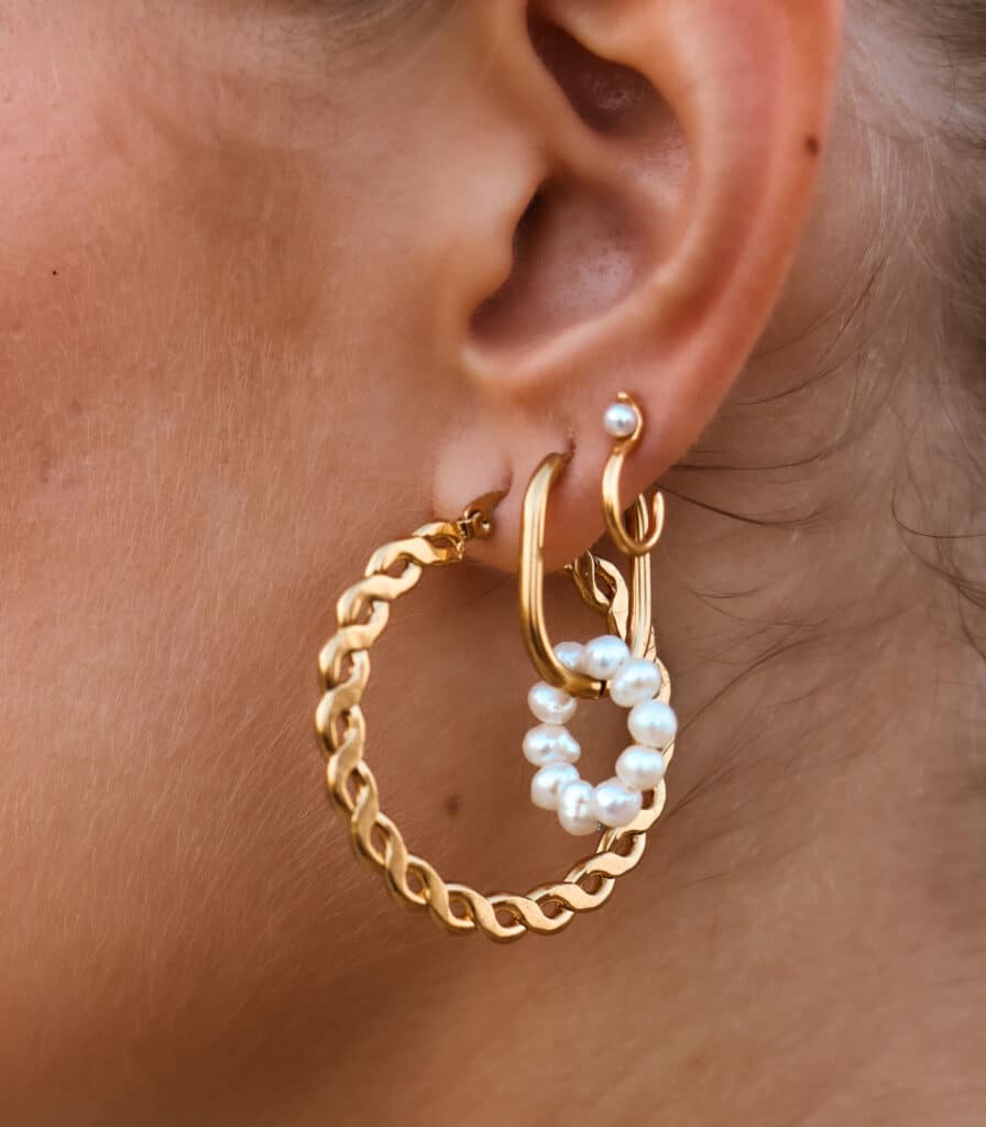 Single Flat braid hoop gold