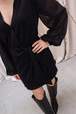 Polina dress wrap dress- black