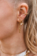 Single Gemstone hoop gold