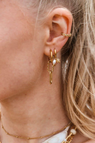 Single Gemstone hoop gold