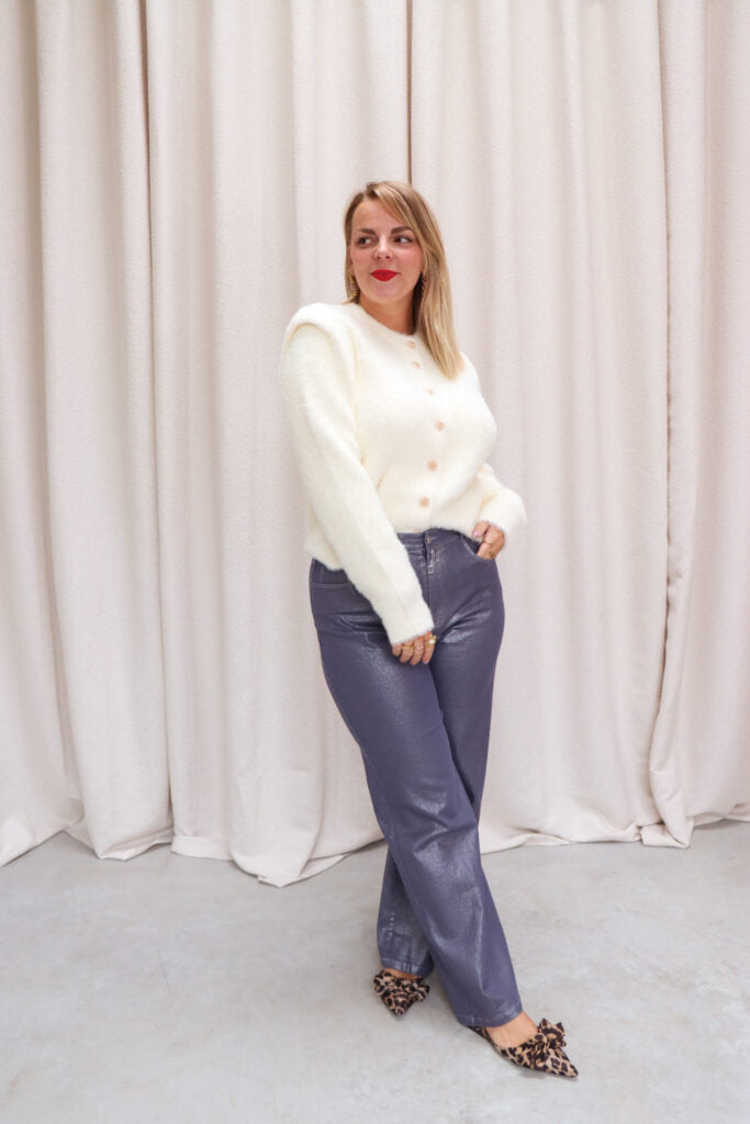 Yasmey ls knit cardigan - birch