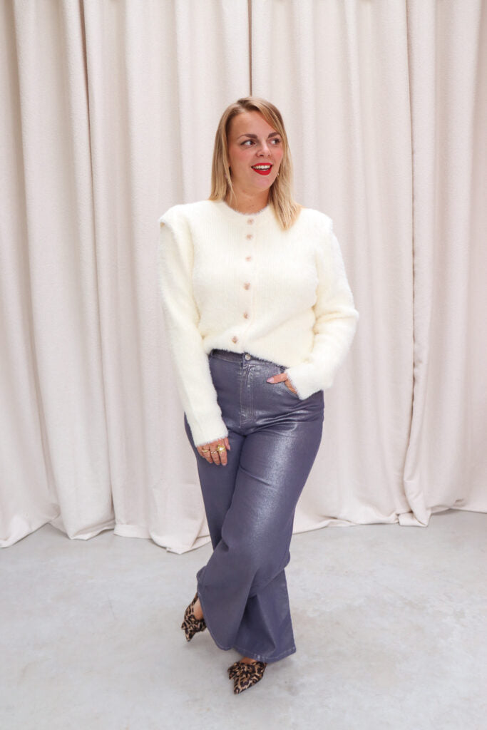 Yasmey ls knit cardigan - birch