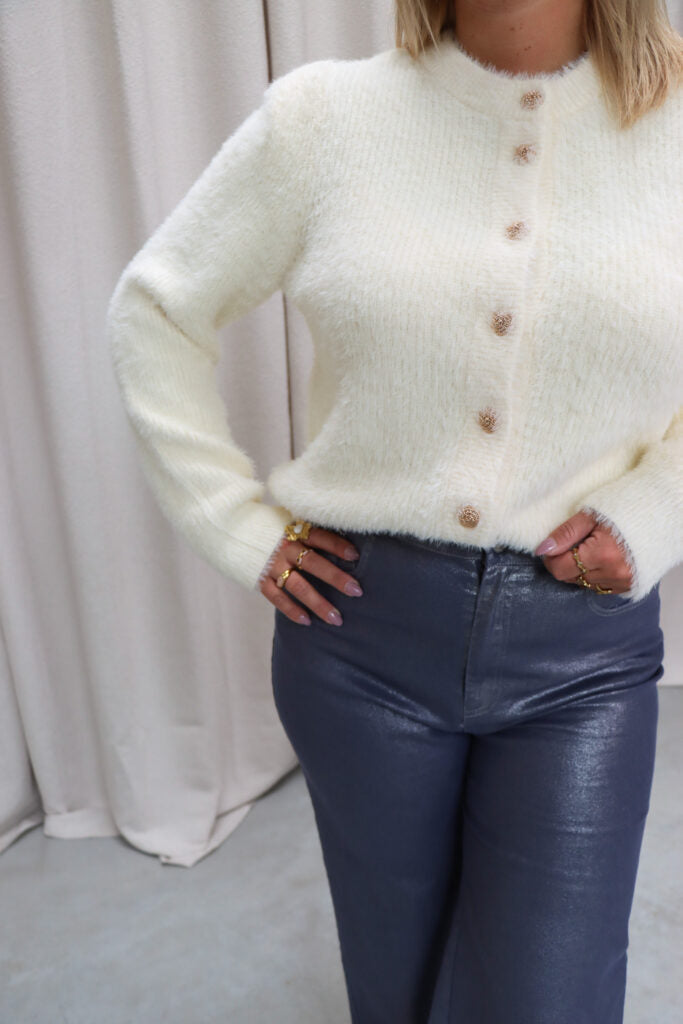 Yasmey ls knit cardigan - birch