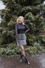 Yasrina hw denim skirt s. - grey melange
