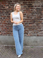 Structured denim pants Cherry - blue denim