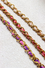 Summer knot pink necklace gold