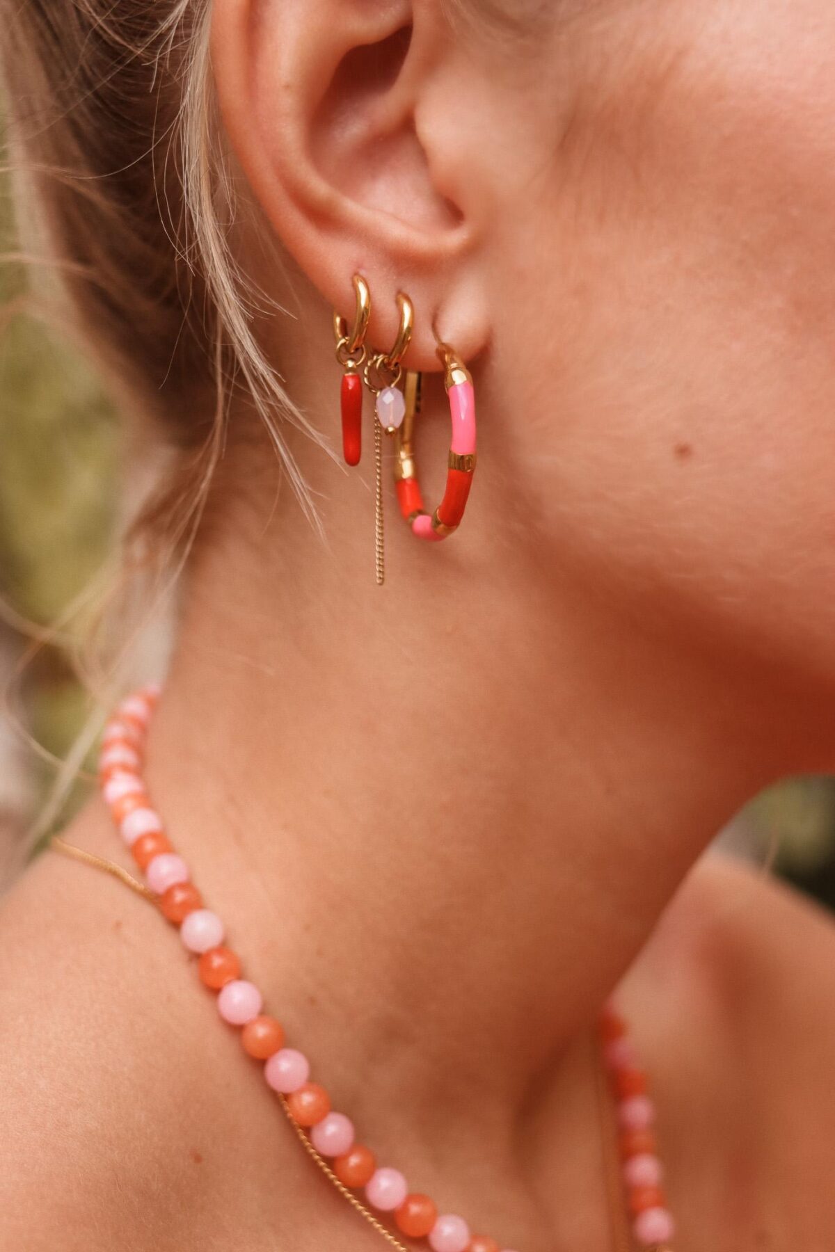 Single Spicy Pepper Hoop Gold