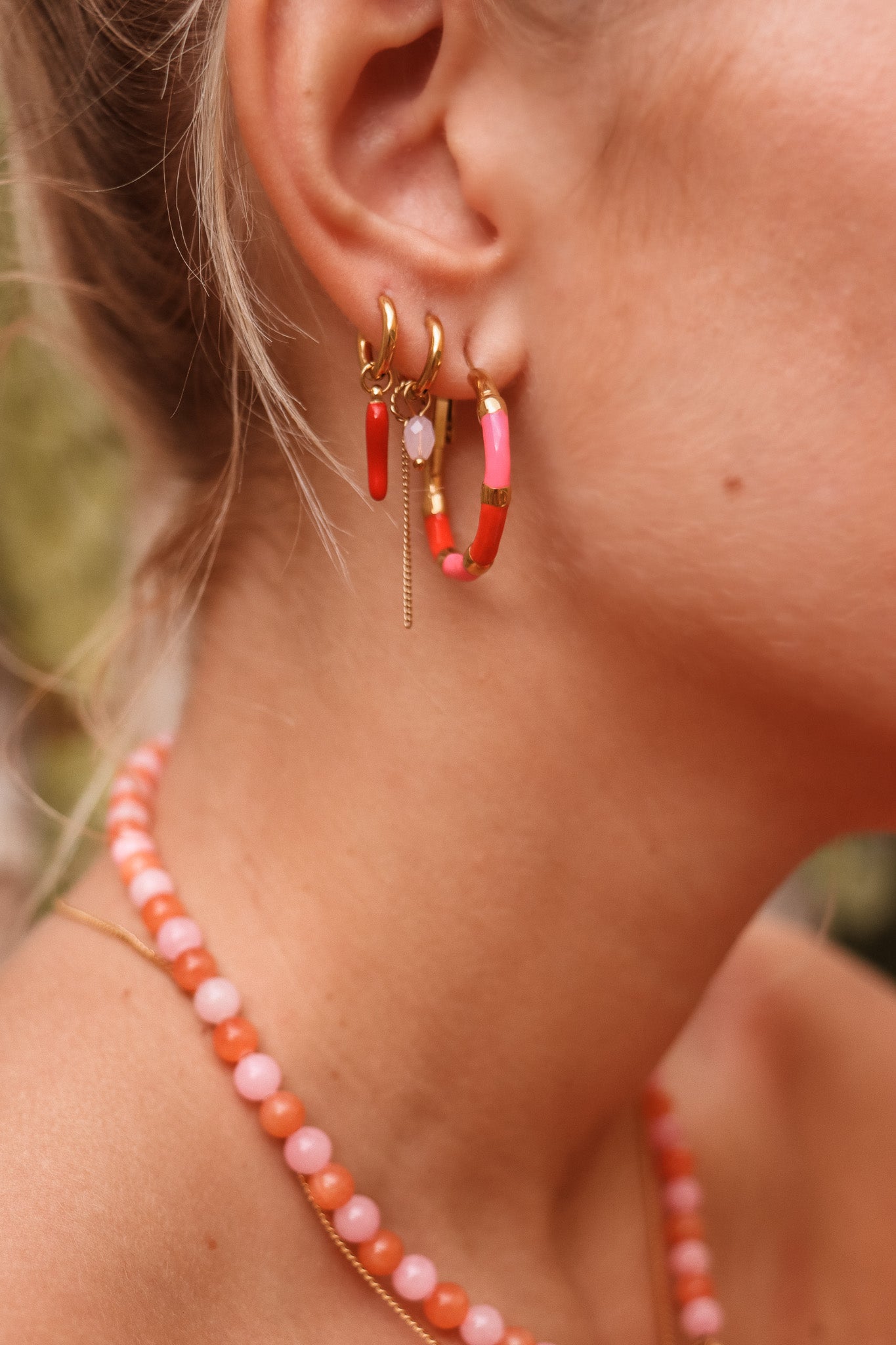 Single Red Pink Hoola Hoop Gold