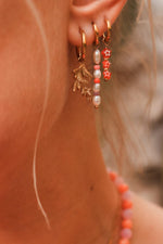 Single Coral Hoop Gold