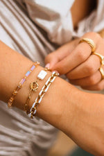 Hold on big pearl bracelet gold