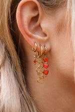 Single terra red hoop gold