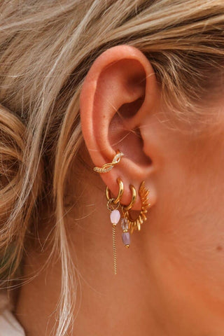 Single Terra Lilac Hoop Gold