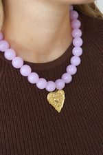 Soft plum necklace gold