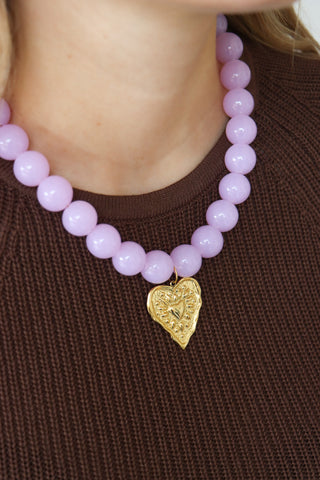 Soft plum necklace gold