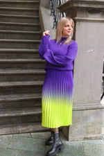 Yassoftly hw midi plisse skirt - lime punch