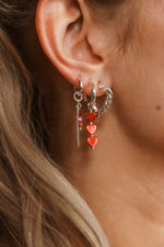 Chain ruby hoop silver