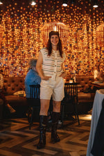 SLFwide denim short - Egret
