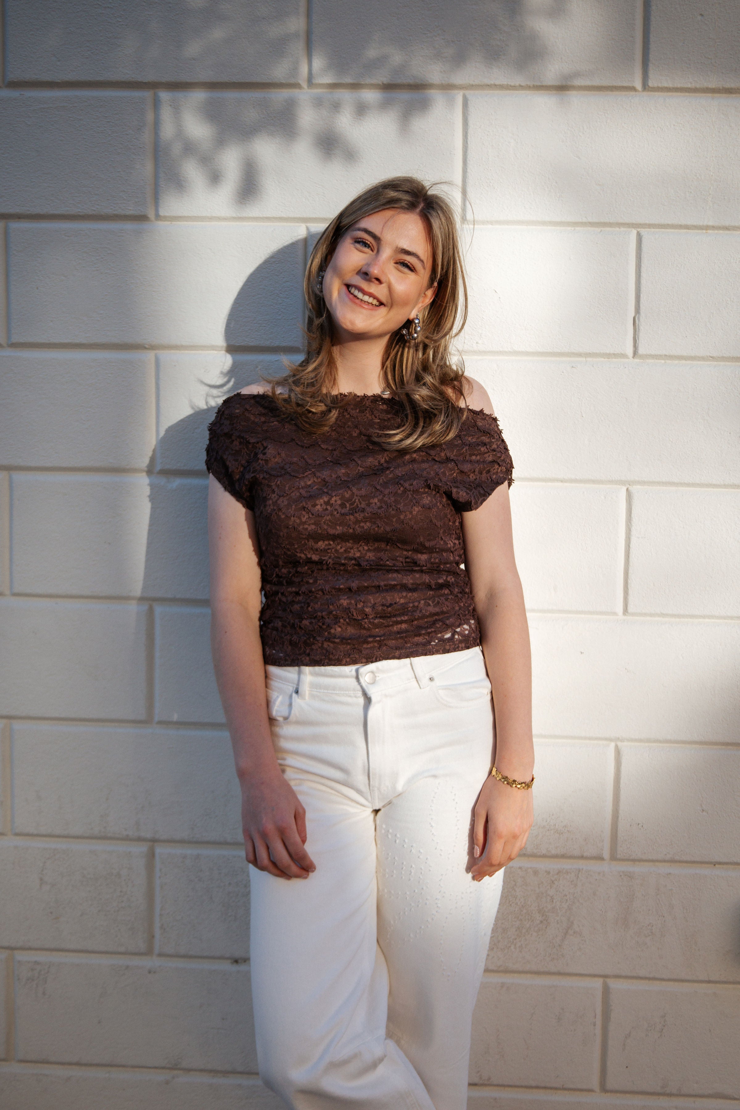 Yaskatana sl off shoulder top - coffee bean