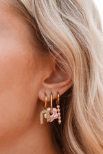 Single Oval Flower Hoop Gold