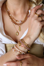 Hold on pink heart bracelet gold