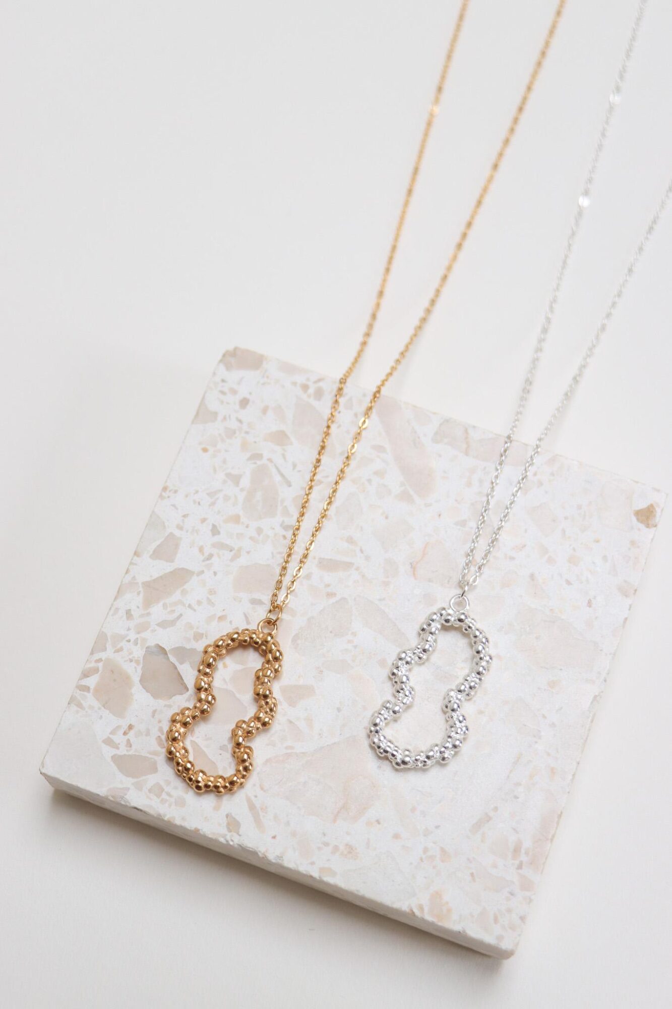 Organic bubble necklace silver