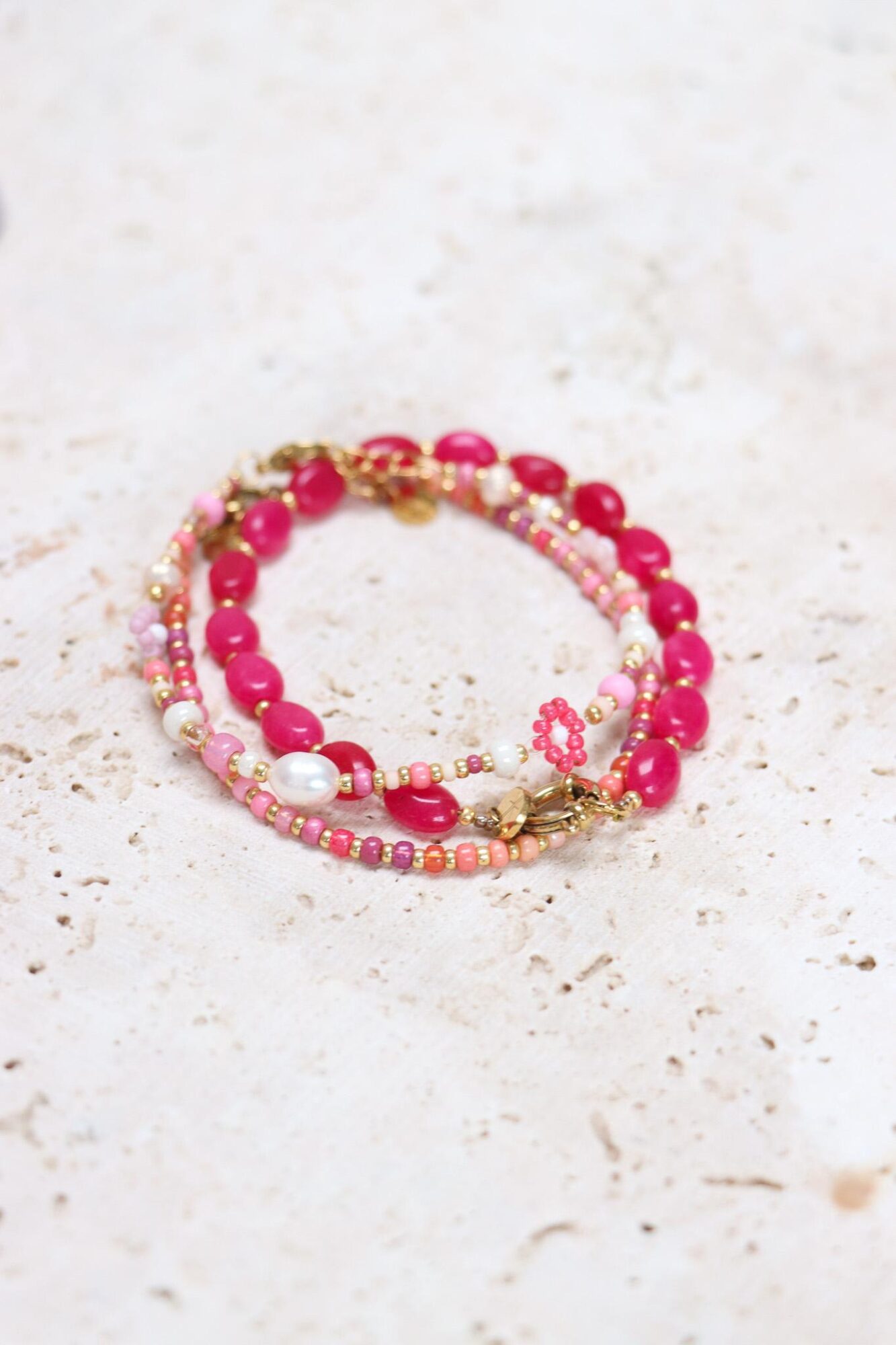 All day pink bracelet gold