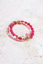 Red velvet bracelet gold