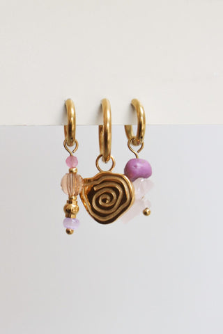 Triple purple rock hoop gold