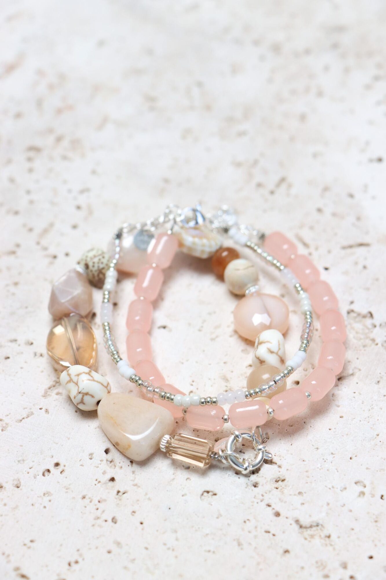White rainbow bracelet silver