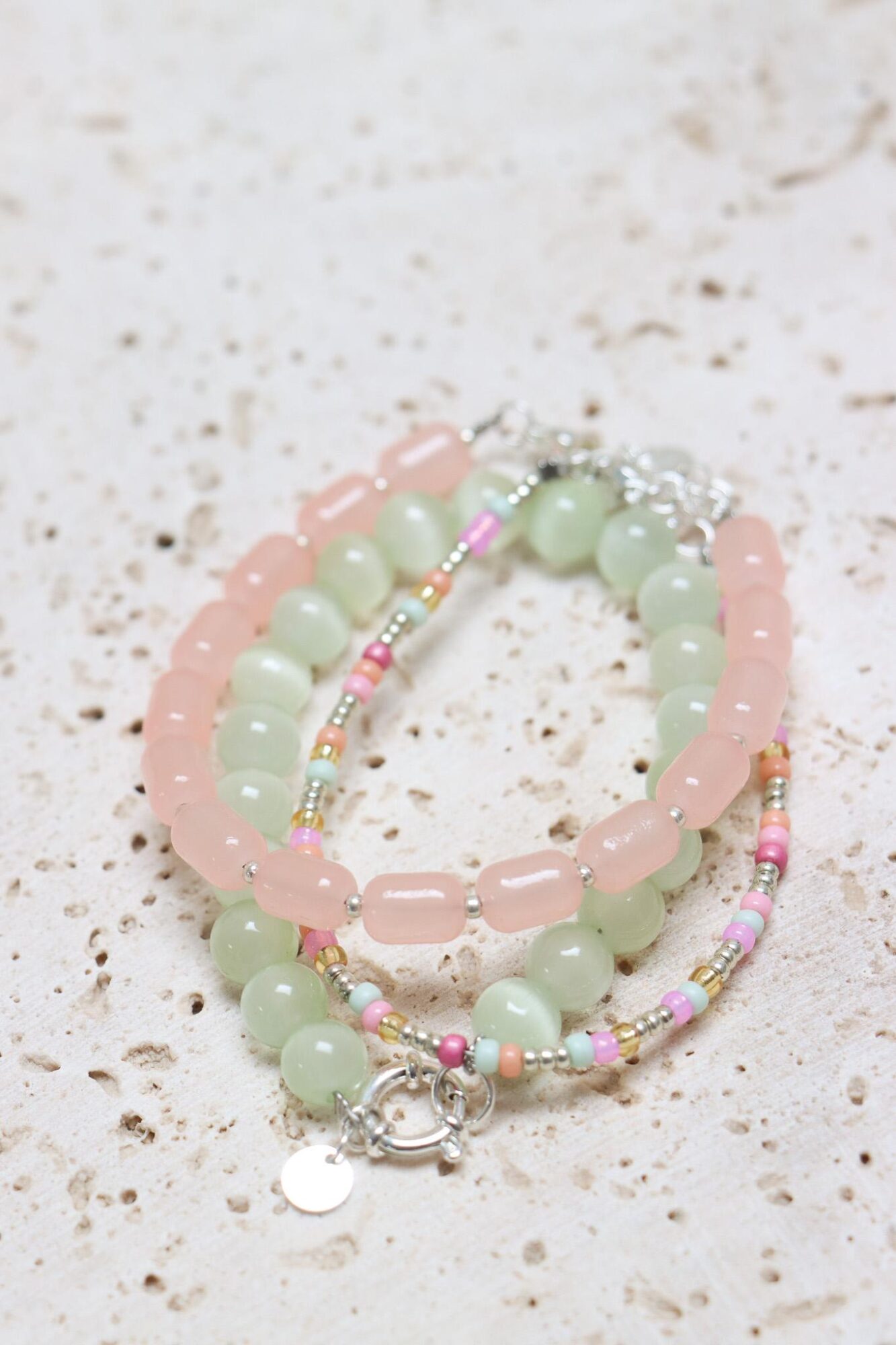 Colorful rainbow bracelet silver