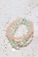 Colorful rainbow bracelet silver