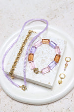 Mini purple necklace gold