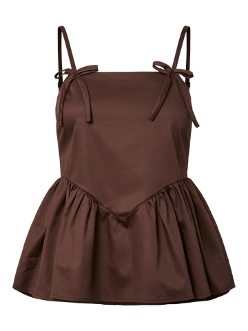 Yasmagly strap top - coffee bean