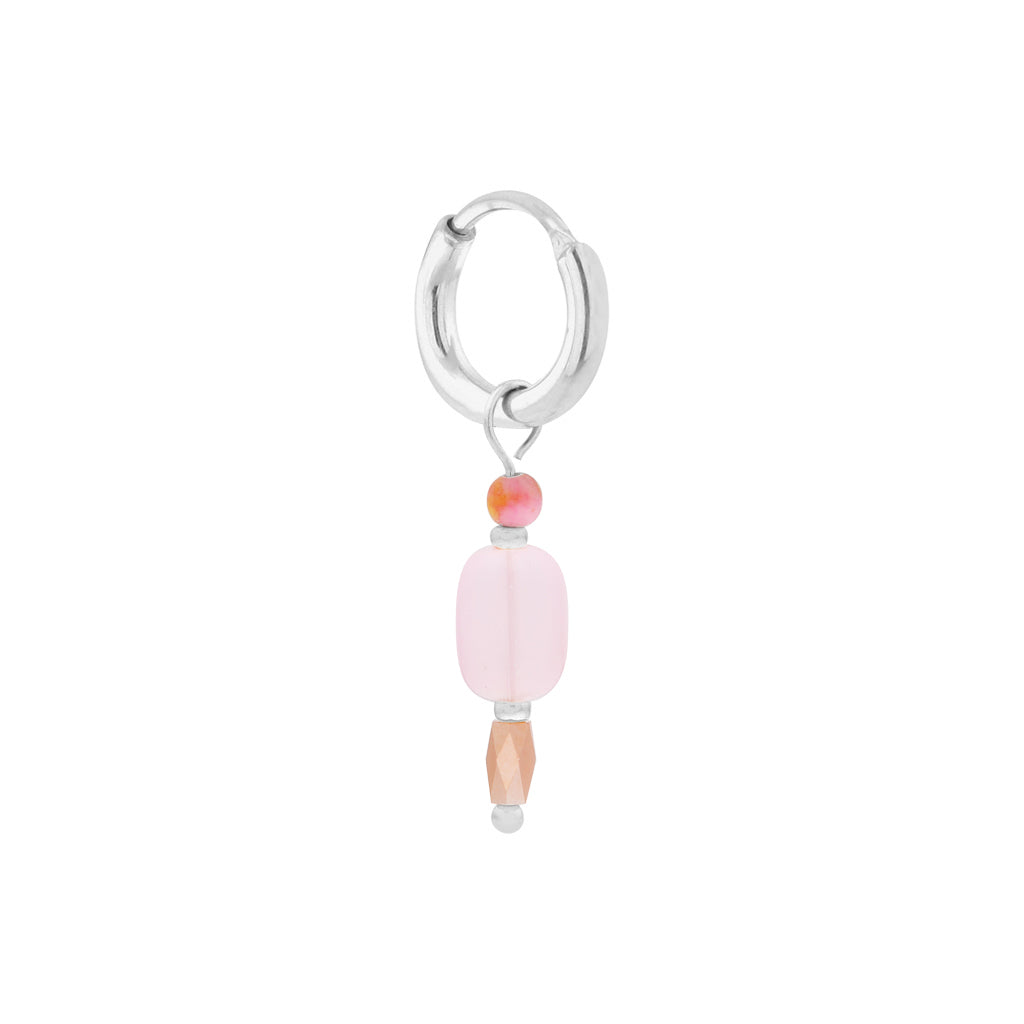 Single Jellybean Hoop Silver
