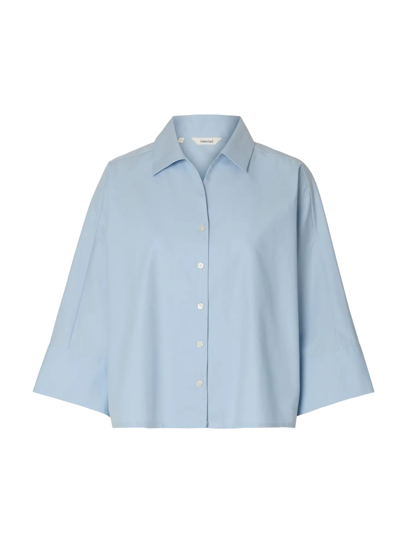 Slfester oversize 3/4 shirt - cashmere blue