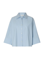 Slfester oversize 3/4 shirt - cashmere blue