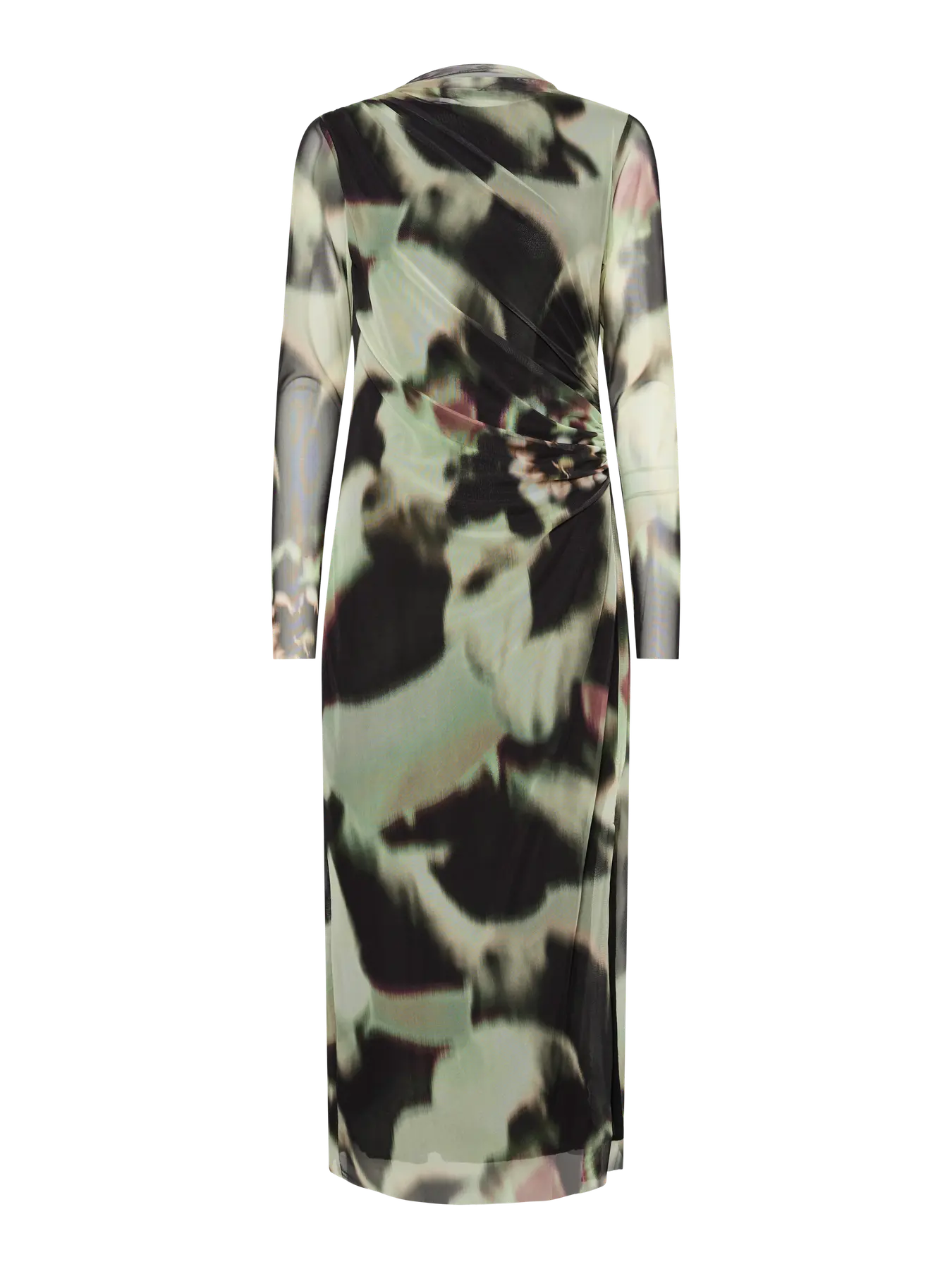 Yaslomi ls long dress - dark olive - misa print